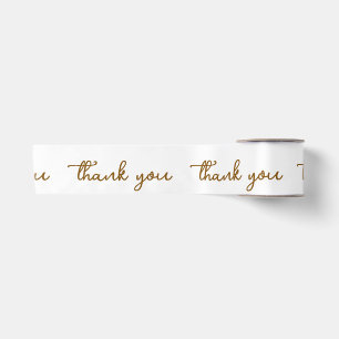 PERSONALIZED THANK YOU STYLISH MODERN WHITE SATIN RIBBON