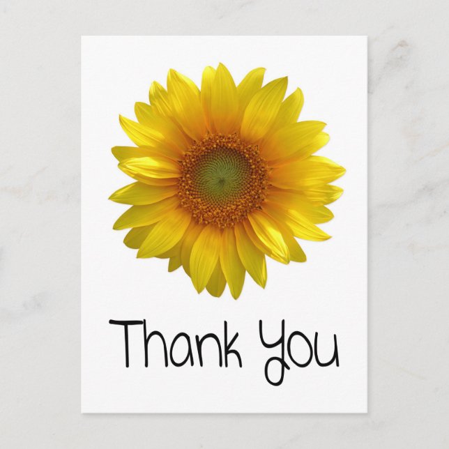 Personalized Thank You Sunflower Greeting Postcard (Front)