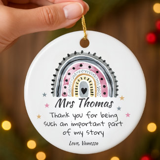 Personalized Thank You Teacher Appreciation Gifts Ceramic Ornament