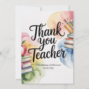 Personalized Thank You Teacher Card