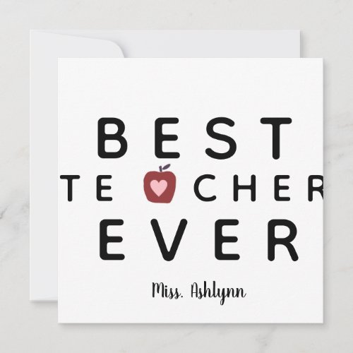 Personalized Thank You Teacher Card