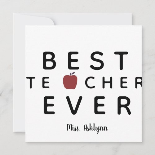 Personalized Thank You Teacher Card