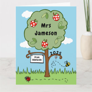 Personalized Thank You Teacher Celebration Tree Card