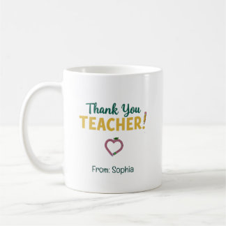 Personalized Thank You Teacher Gift From Student  Coffee Mug