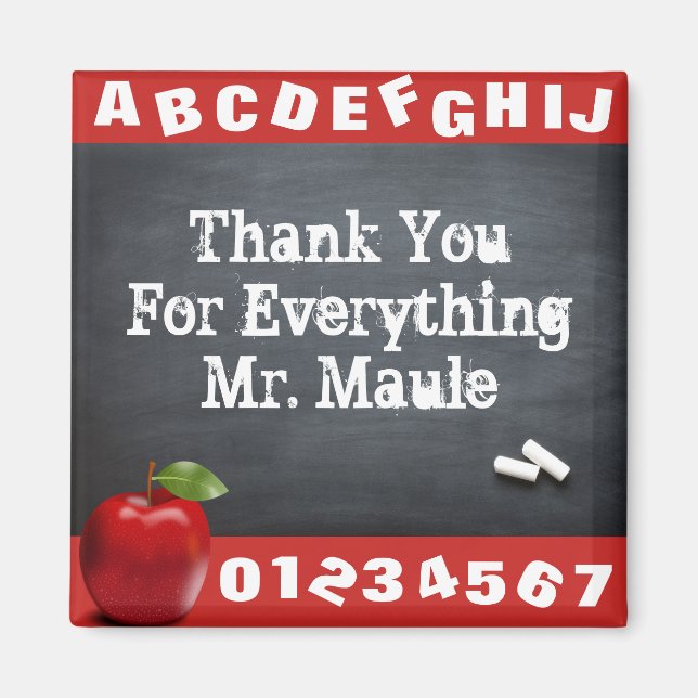Personalized Thank You Teacher Magnet (Front)