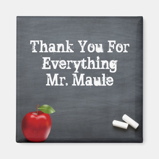 Personalized Thank You Teacher Magnet (Front)