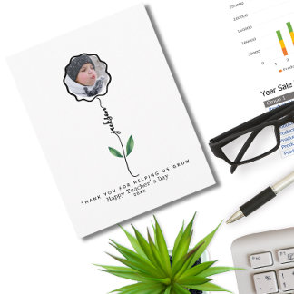 Personalized Thank you teacher Photo gift from kid Postcard
