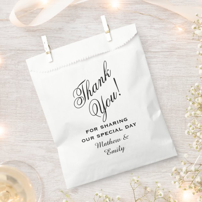 Personalized Thank You Wedding Favor Bag (Clipped)