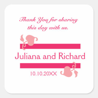 Personalized Thank You Wedding Favor Stickers