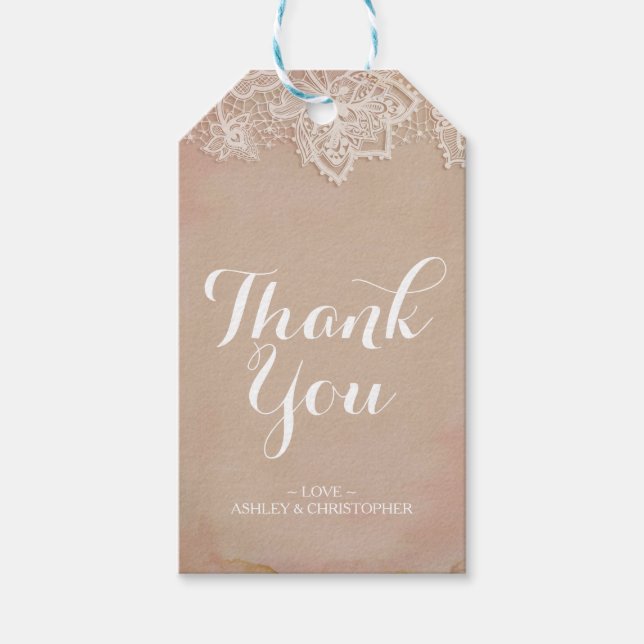 Personalized Thank You Wedding Favor Tag (Front)