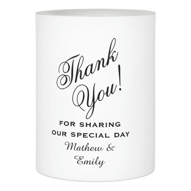 Personalized Thank You Wedding Flameless Candle (Front)