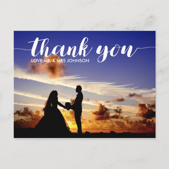 Personalized Thank You Wedding Postcard Note (Front)