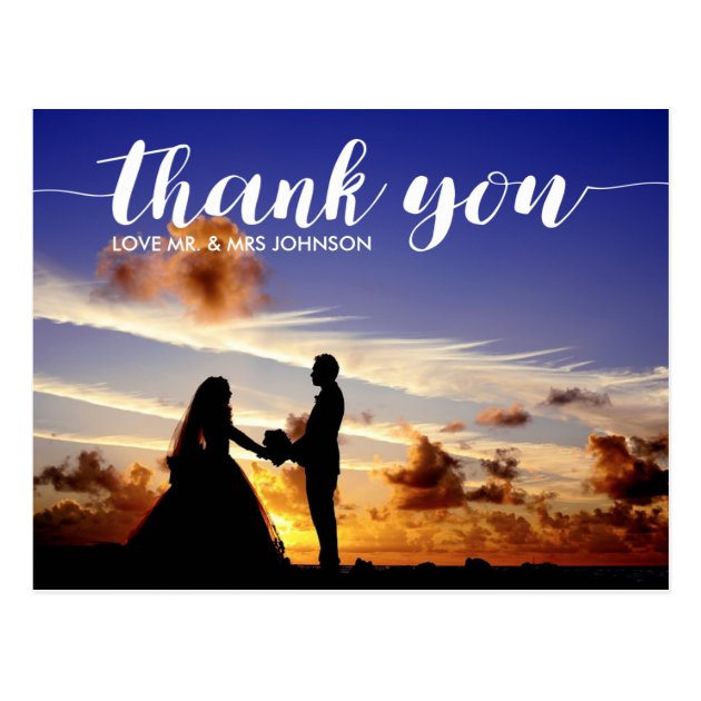Personalized Thank You Wedding Postcard Note