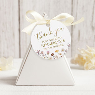 Personalized Thank You Wildflower Bridal shower Favor Tags