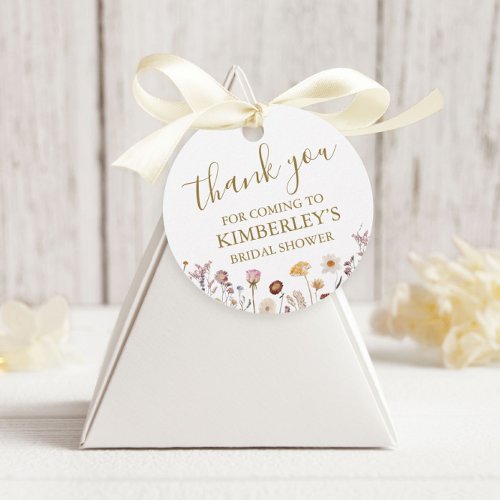 Personalized Thank You Wildflower Bridal shower Favor Tags