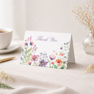 Personalized Thank You Wildflower Cottagecore Note Card