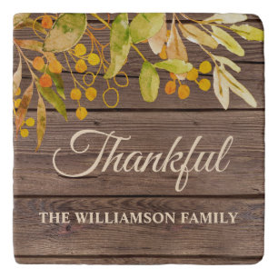 Personalized Thankful Fall Foliage Thanksgiving Trivet