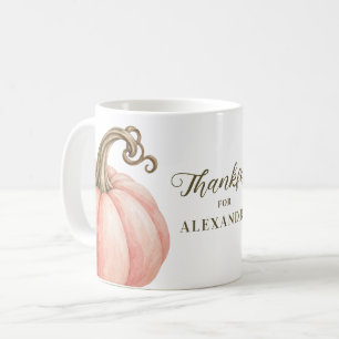 Personalized Thankful Pumpkin Thanksgiving Name Coffee Mug