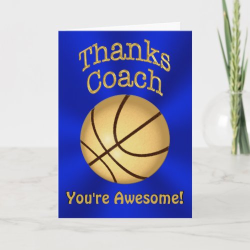 Personalized Thanks Basketball Coach Cards
