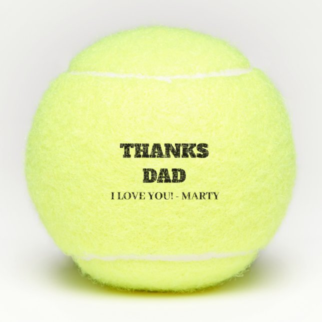 Personalized Thanks Dad Tennis Balls (Front)