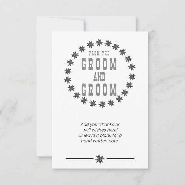 Personalized Thanks from the Groom and Groom Thank You Card (Front)