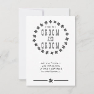 Personalized Thanks from the Groom and Groom Thank You Card