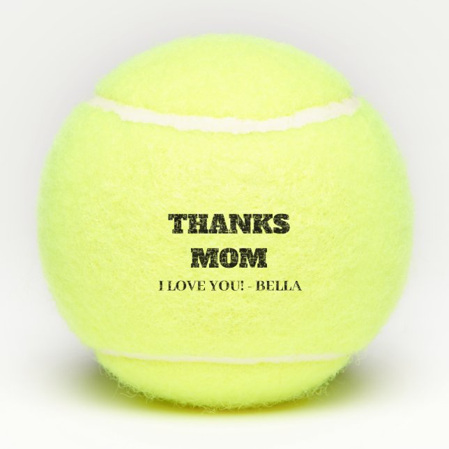 Personalized Thanks Mom Tennis Balls (Back)
