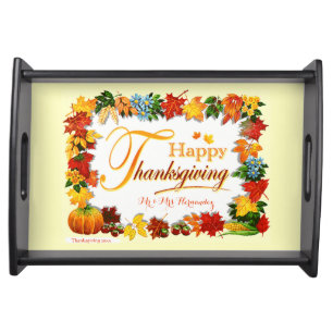 Personalized Thanksgiving Cafe Serving Tray