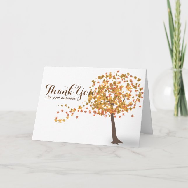 Personalized Thanksgiving Cards - Autumn Leaf Card (Front)
