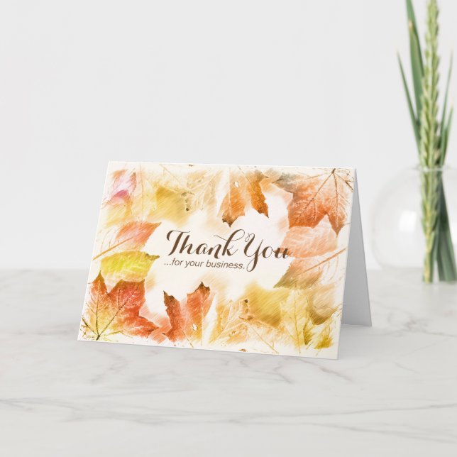 Personalized Thanksgiving Cards - Autumn Leaves Ca (Front)