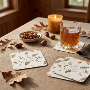 Personalized Thanksgiving Club Watercolor Coasters