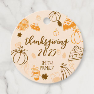 Personalized Thanksgiving Custom Fall Gift Favor Tags