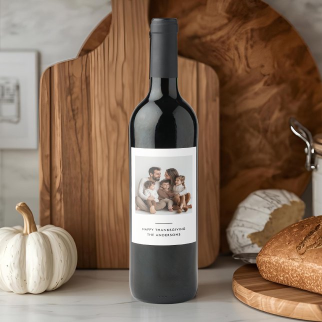 Personalized Thanksgiving Custom Family Photo Wine Label (Creator Uploaded)