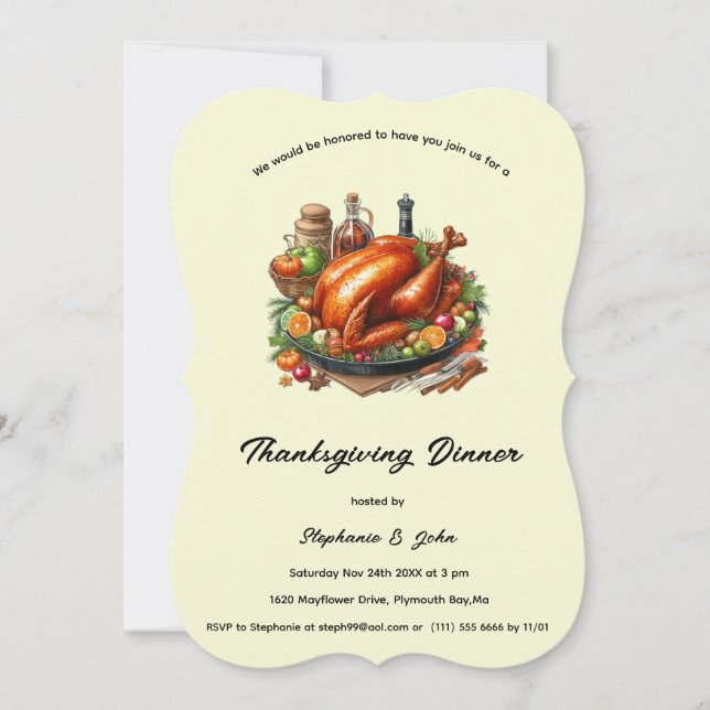 Personalized Thanksgiving Dinner Invitation (Front)