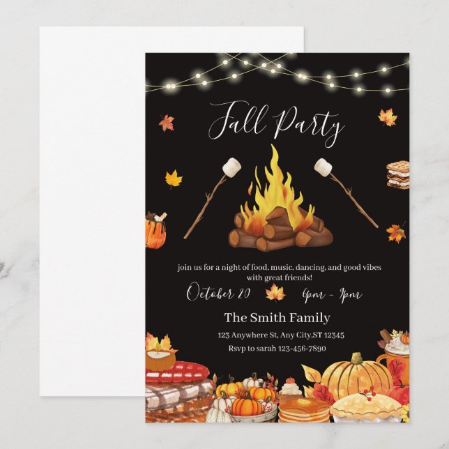 Personalized Thanksgiving dinner invitation (Front/Back)