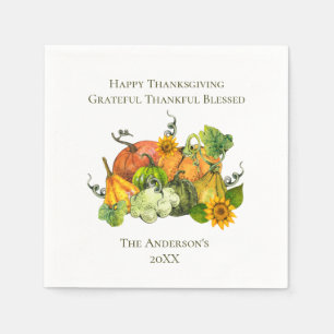 Personalized Thanksgiving Fall Autumn Pumpkins Napkins
