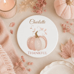 Personalized Thanksgiving – Fall Pumpkin Thankful Coaster