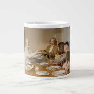 Personalized Thanksgiving family photo Giant Coffee Mug