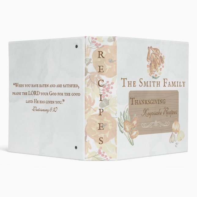 Personalized Thanksgiving Keepsake Recipe Binder (Background)