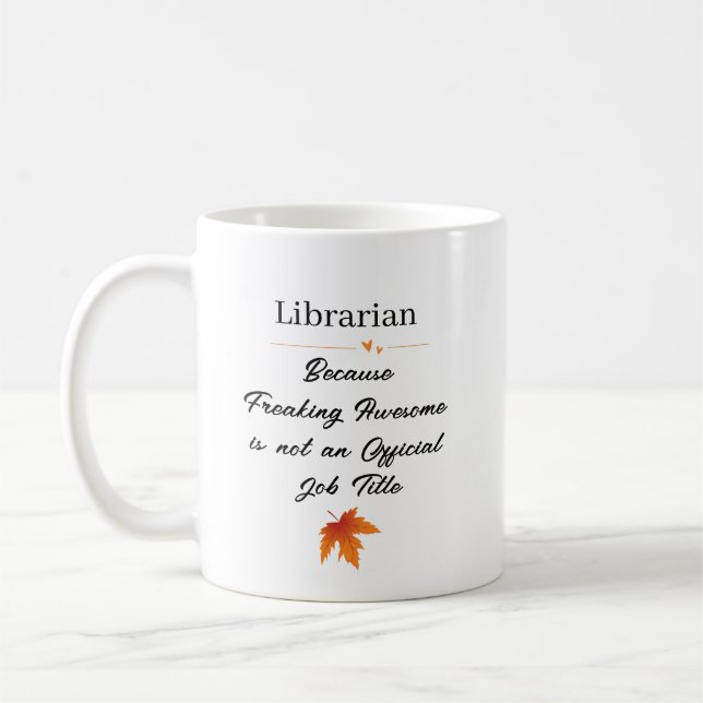 Personalized Thanksgiving Librarian Gift Coffee Mug (Left)