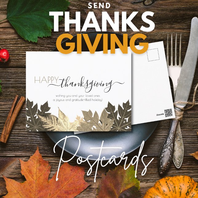 Personalized Thanksgiving Message Employees Postcard (Creator Uploaded)