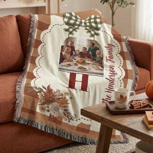 Personalized Thanksgiving monogram Custom Family Throw Blanket