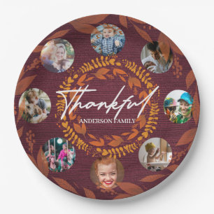 Personalized Thanksgiving photo collage Paper Plates