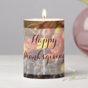 Personalized Thanksgiving   Pillar Candle