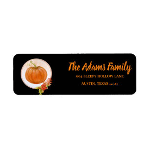 Personalized Thanksgiving Pumpkin Holiday Label