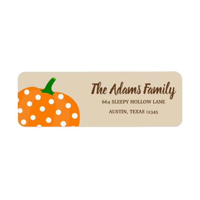 Personalized Thanksgiving Pumpkin Holiday Label (Front)