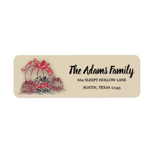 Personalized Thanksgiving Pumpkin Holiday Label