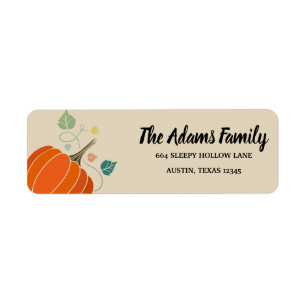 Personalized Thanksgiving Pumpkin Holiday Label