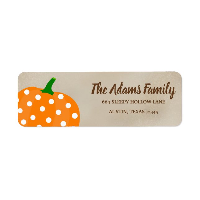 Personalized Thanksgiving Pumpkin Holiday Label (Front)