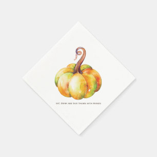 Personalized Thanksgiving pumpkin Napkins